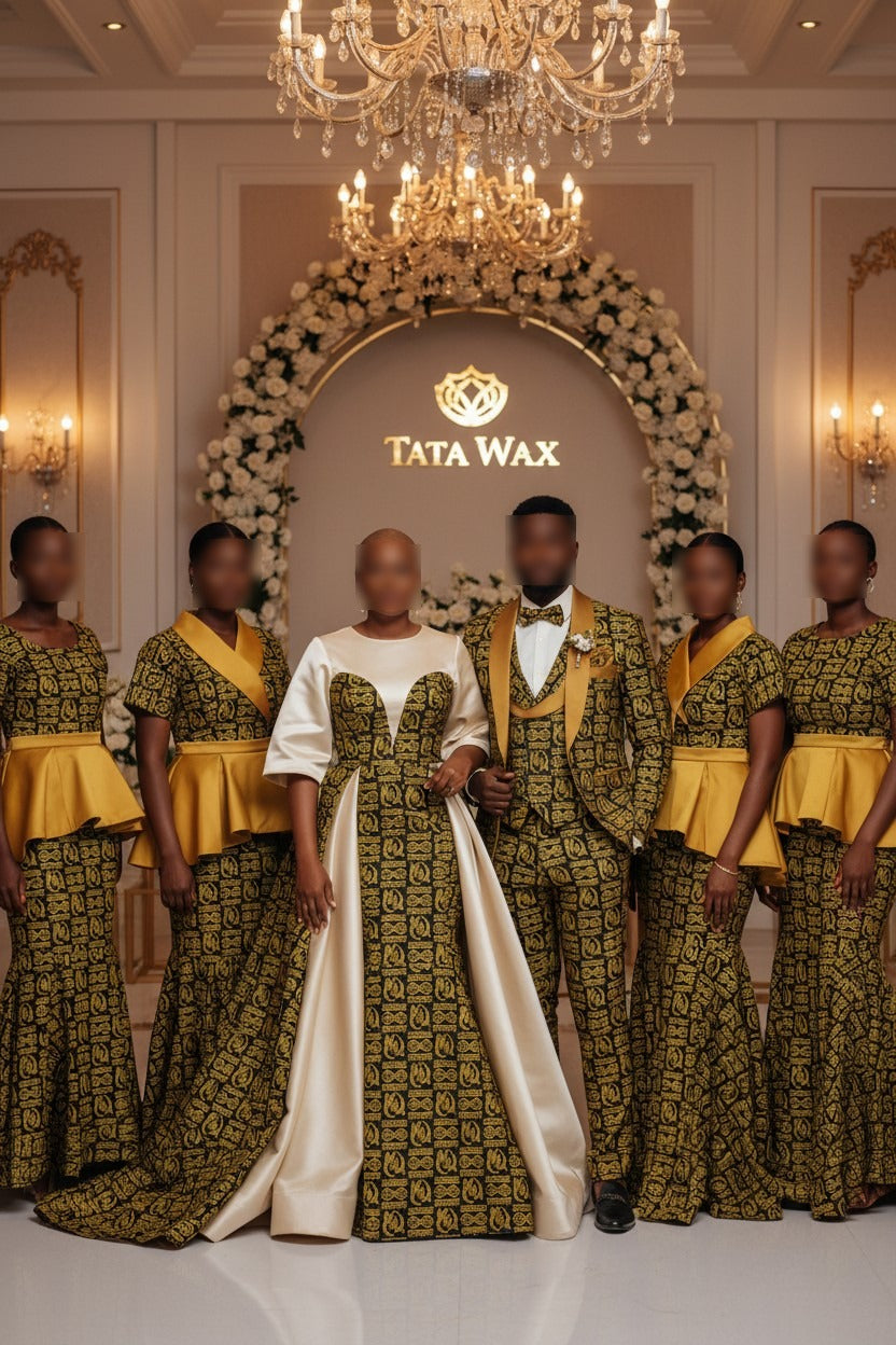 Tissu Wax Africain brillant Premium 6 yards