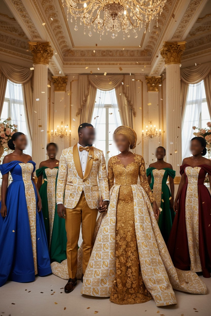 Tissu Wax Africain brillant Premium 6 yards