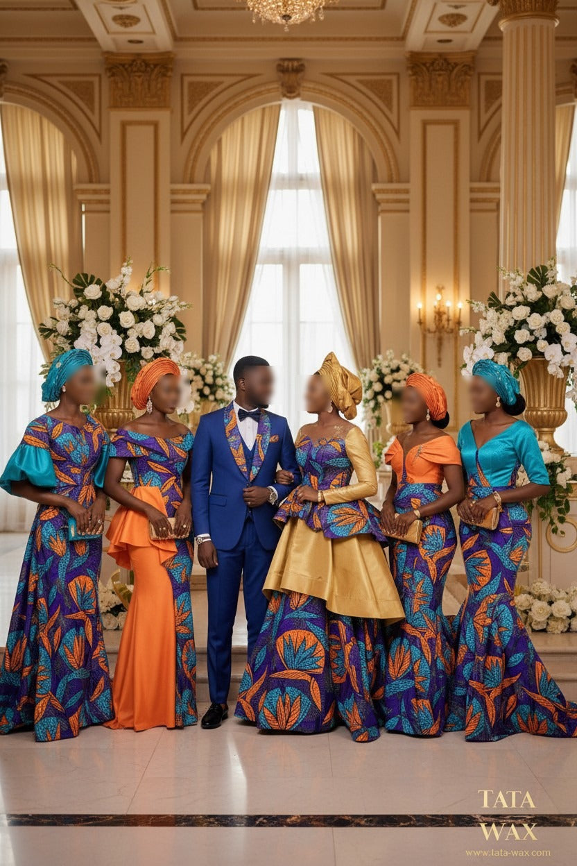 Tissu Wax Africain brillant Premium 6 yards