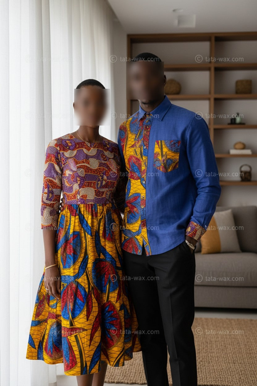 Tissu Wax Africain brillant Premium 6 yards