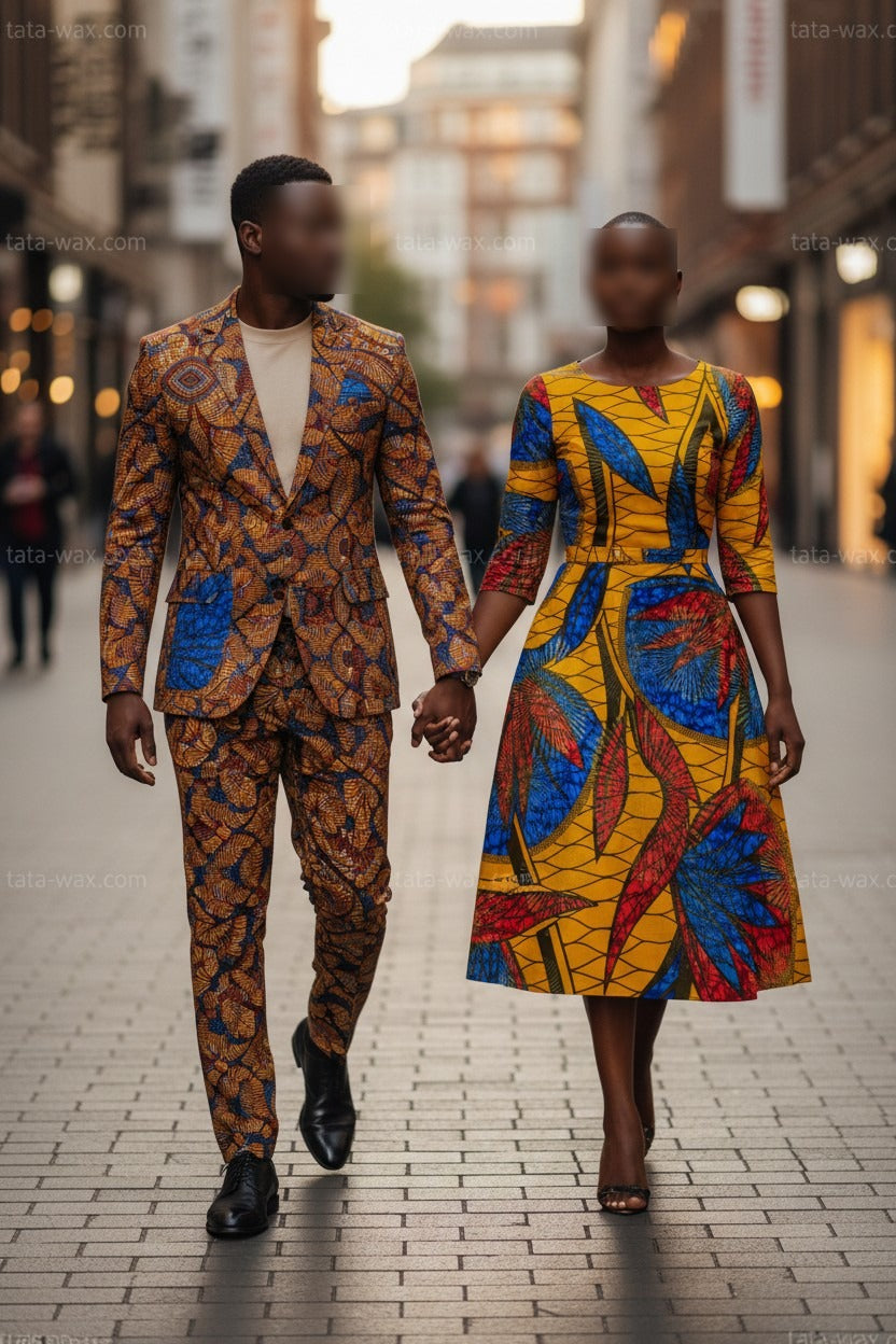 Tissu Wax Africain brillant Premium 6 yards