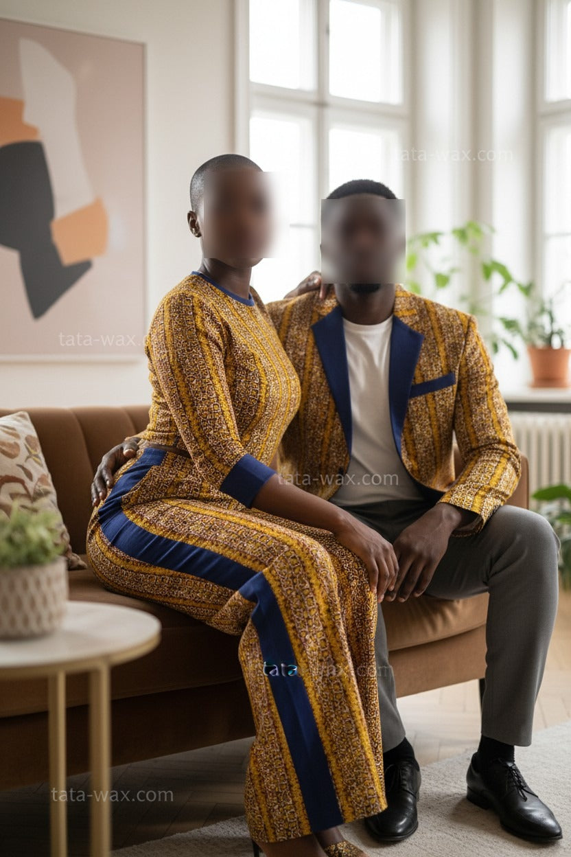 Tissu Wax Africain brillant Premium 6 yards