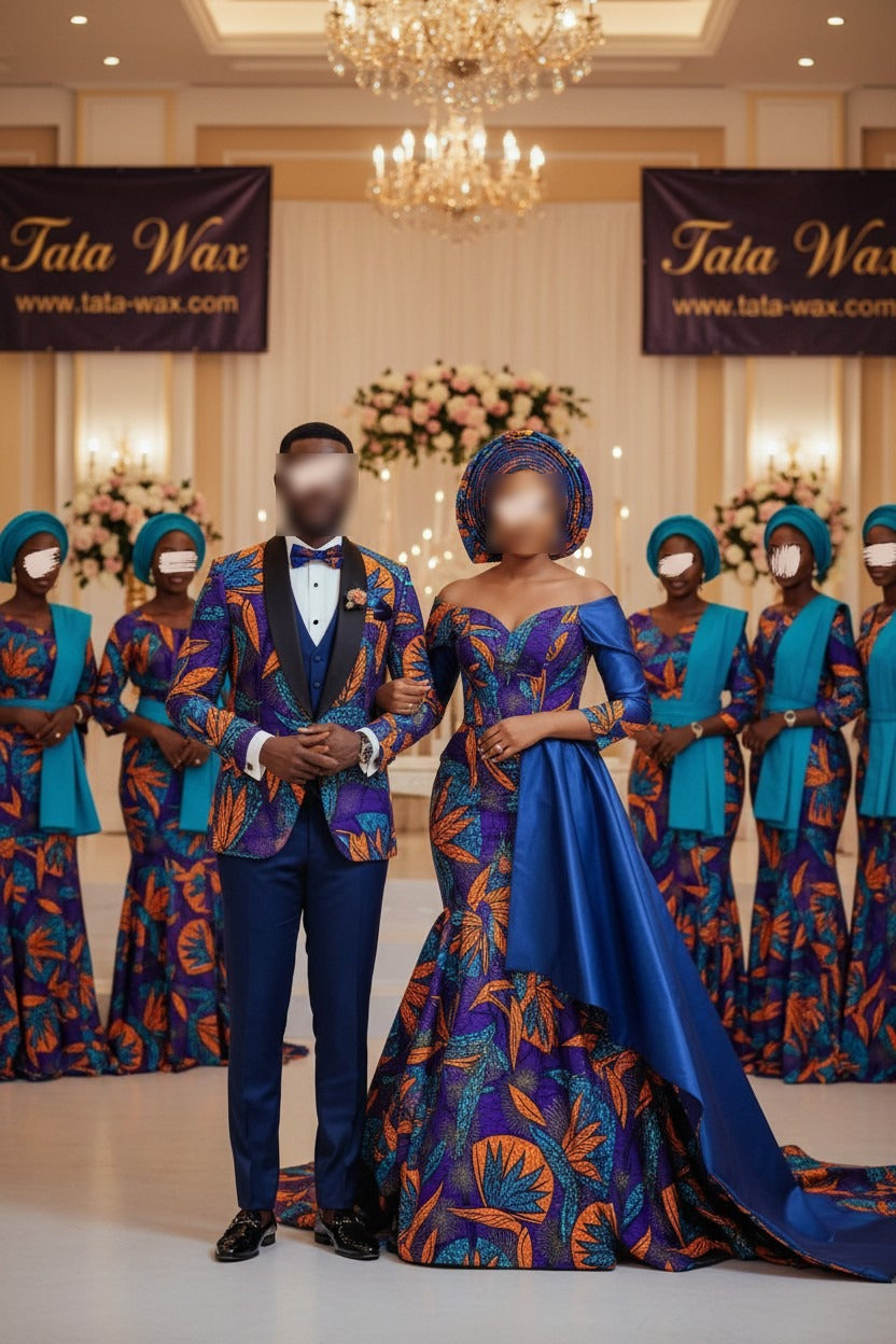 Tissu Wax Africain brillant Premium 6 yards