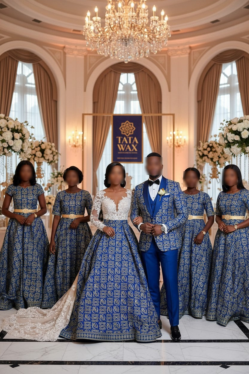 Tissu Wax Africain brillant Premium 6 yards