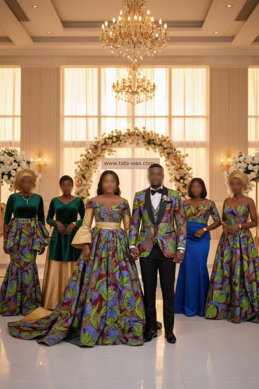 Tissu Wax Africain brillant Premium 6 yards