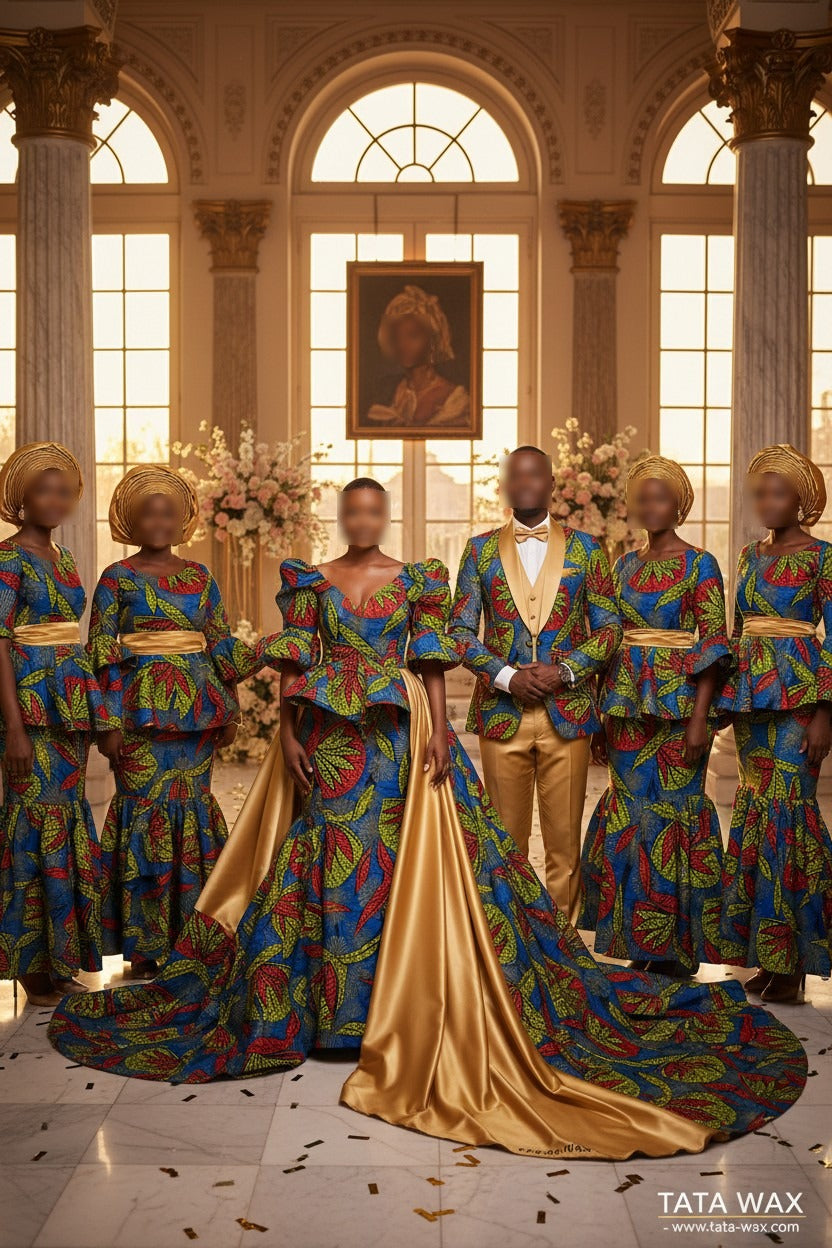 Tissu Wax Africain brillant Premium 6 yards