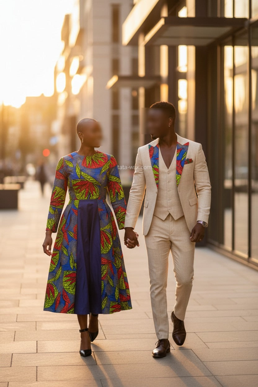 Tissu Wax Africain brillant Premium 6 yards