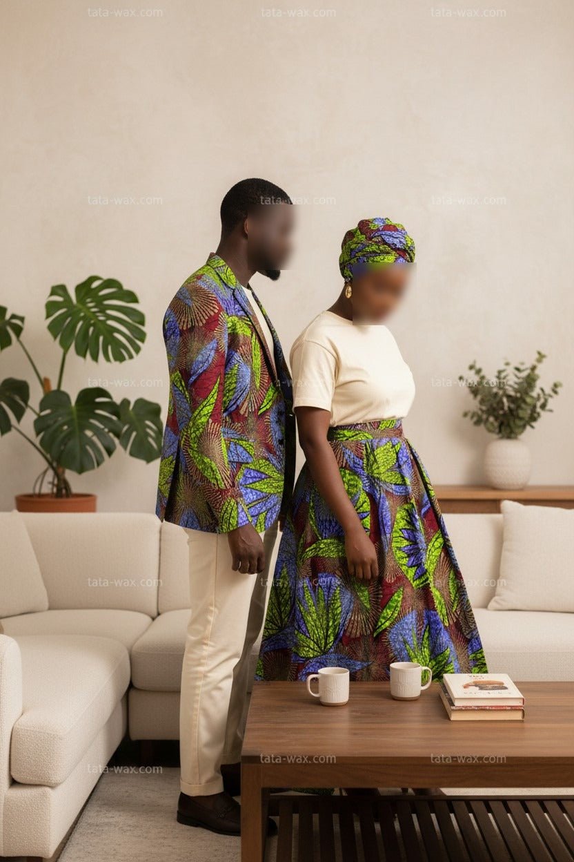 Tissu Wax Africain brillant Premium 6 yards