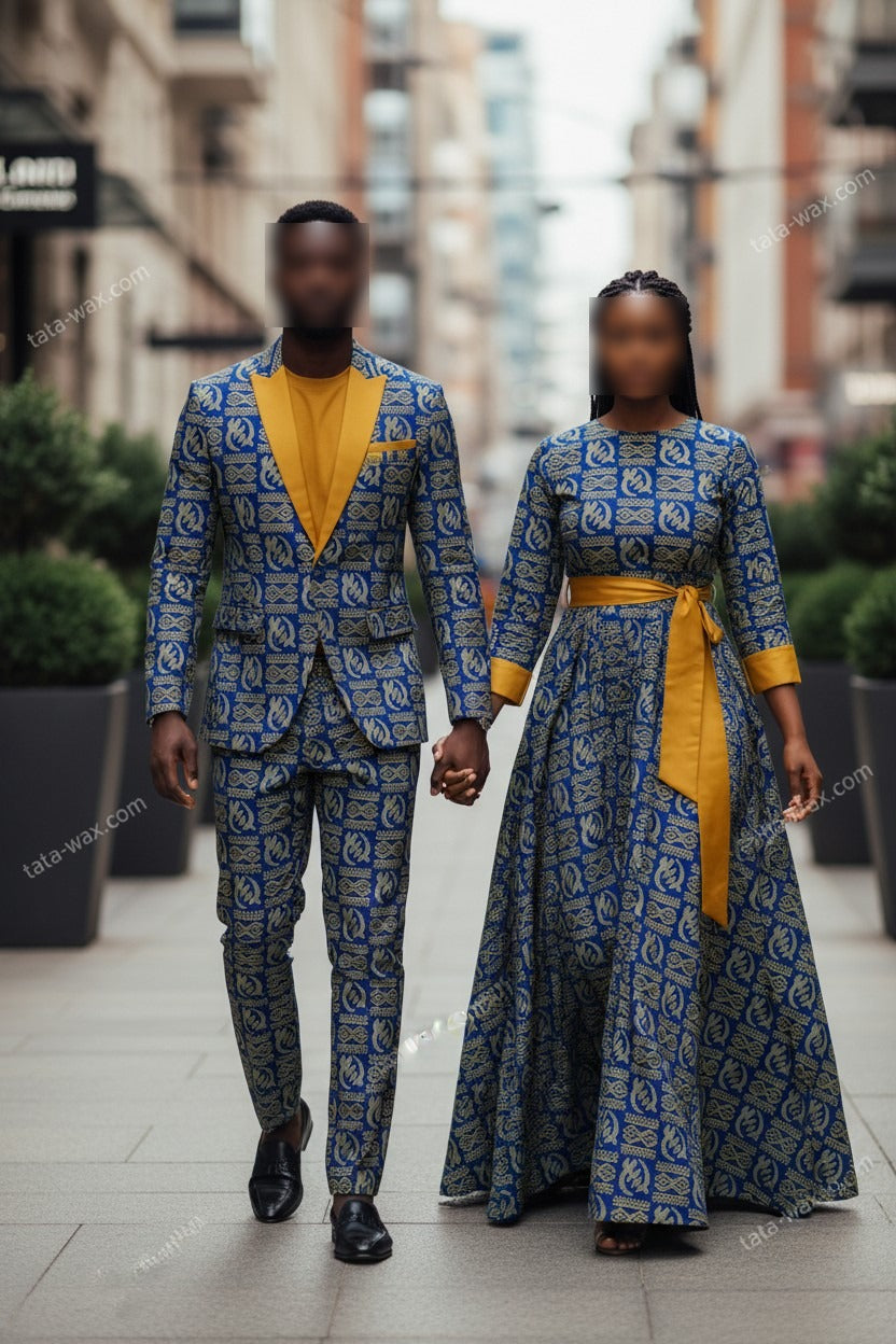 Tissu Wax Africain brillant Premium 6 yards