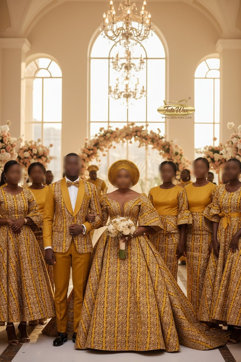 Tissu Wax Africain brillant Premium 6 yards