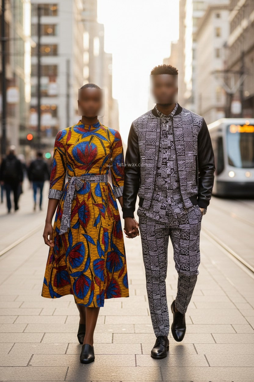 Tissu Wax Africain brillant Premium 6 yards