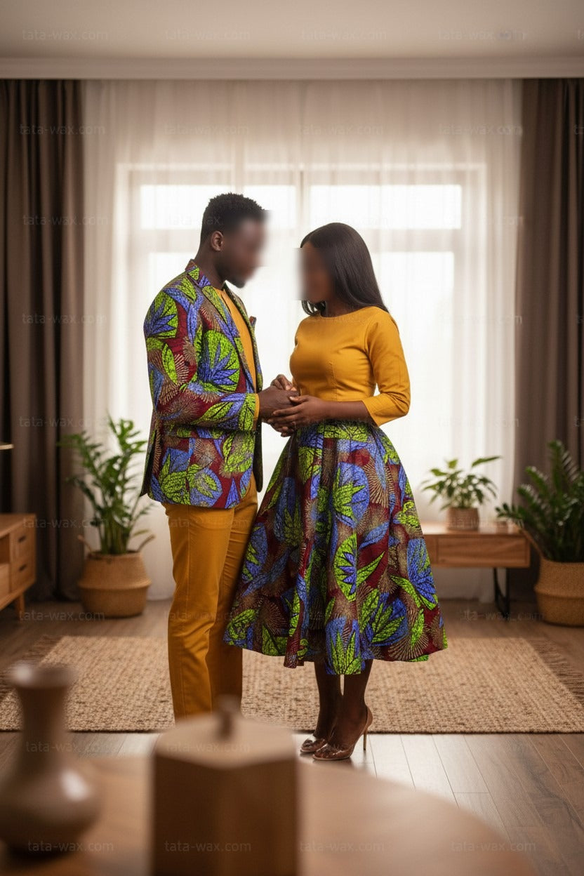 Tissu Wax Africain brillant Premium 6 yards