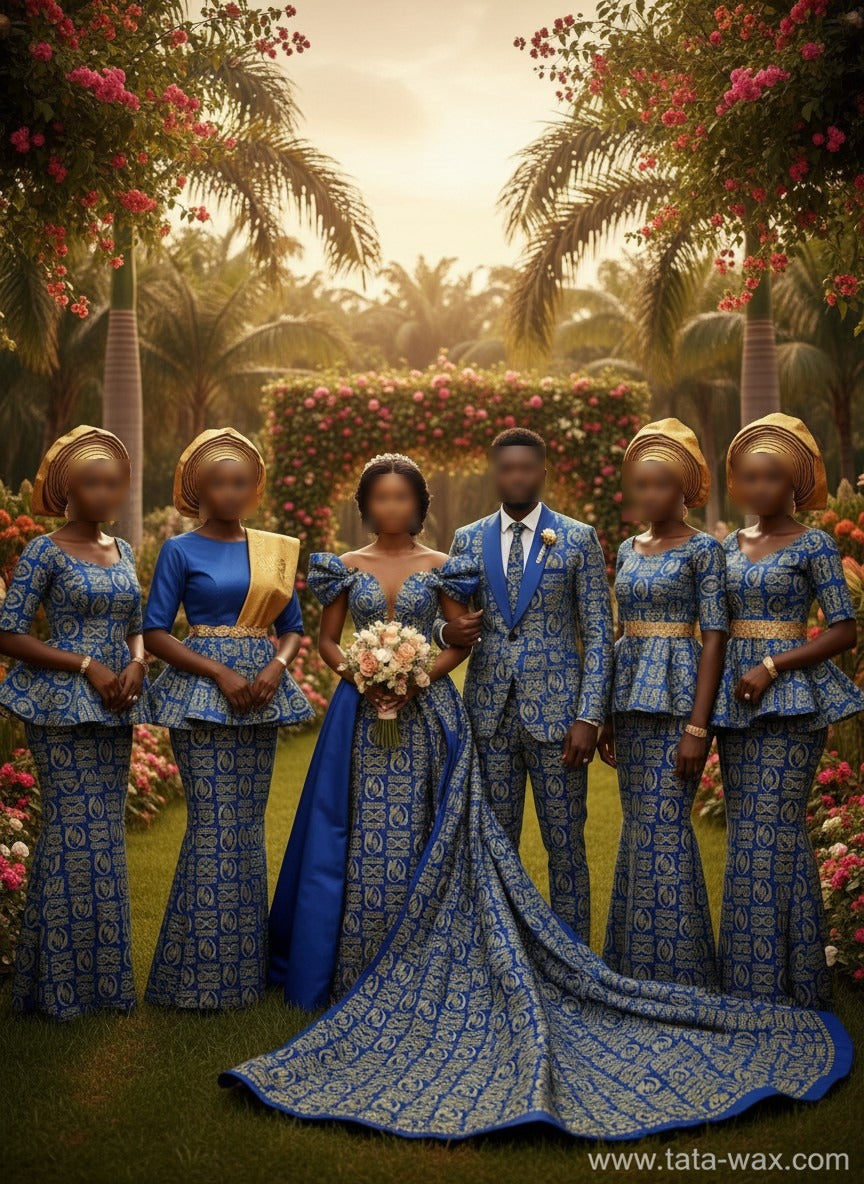 Tissu Wax Africain brillant Premium 6 yards